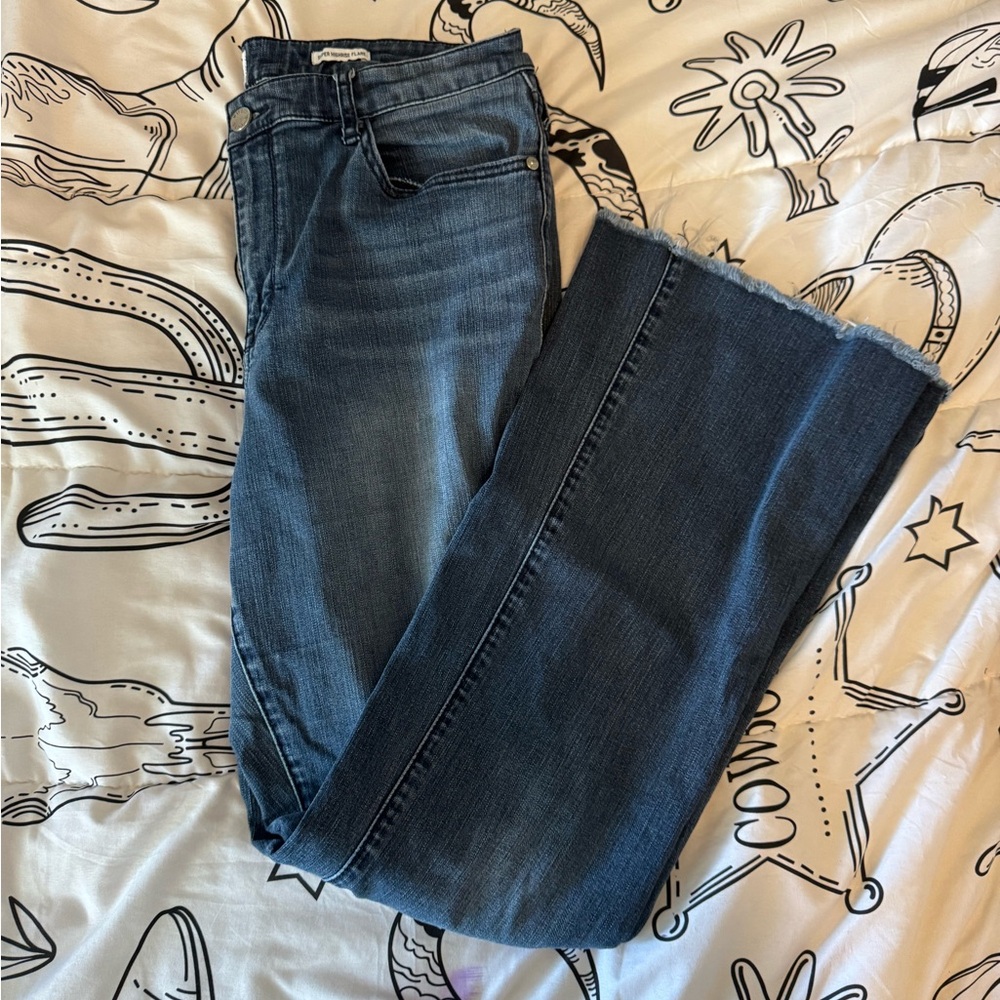 William Rast Women's Flare Jeans with Raw Hem
